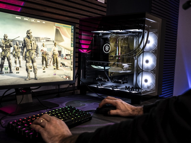Neon-lit competitive gaming arena